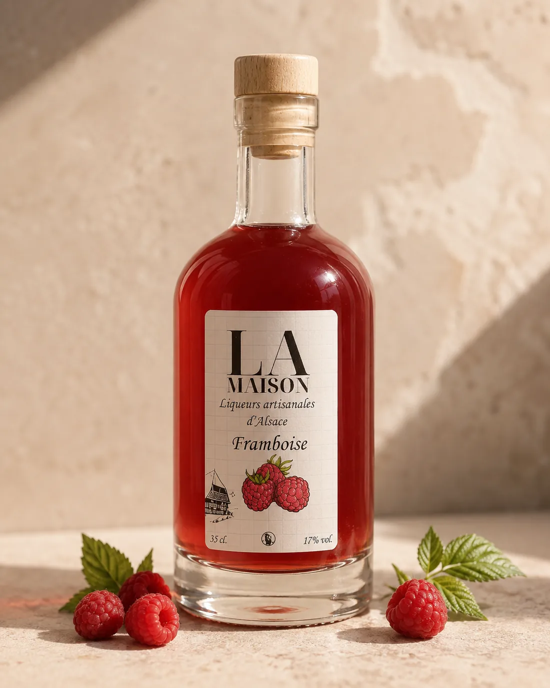 Liqueur artisanale Framboise de La Maison, Alsace